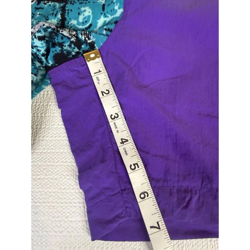 Vintage Dash 90s Colorblock‎ Swim Trunks XL Purple Teal Surf Beach Shorts Mesh - Picture 5 of 9